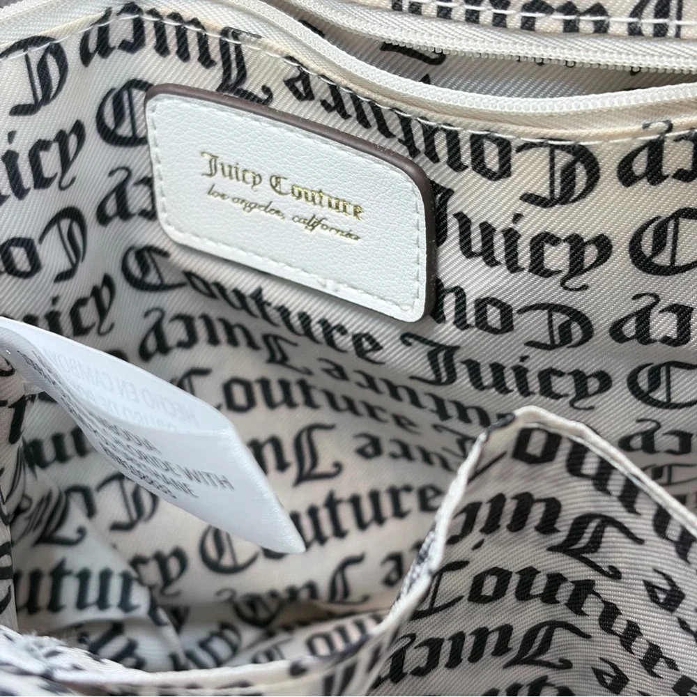 Juicy Couture White Satchel with Colorful Logo